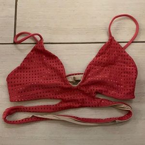 Acacia Swimwear Bikini Top Lychee Mesh Large